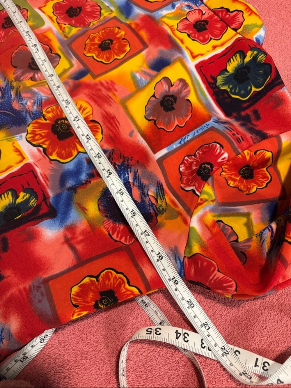Vibrant Floral Button-Up Top in Red and Multicolor